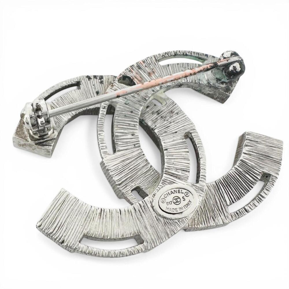 CHANEL Silver Logo Brooch - Picture 2 of 6